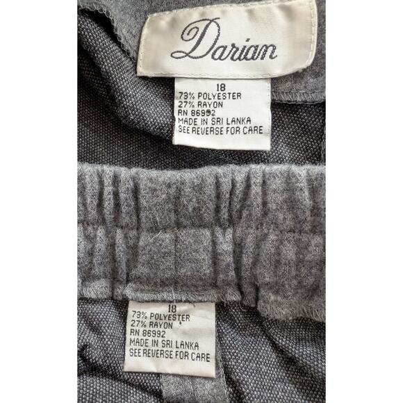 Vintage 90s Top Skirt Set Long Sleeve Midi Gray Women's Size 18 New Deadstock - Picture 10 of 12